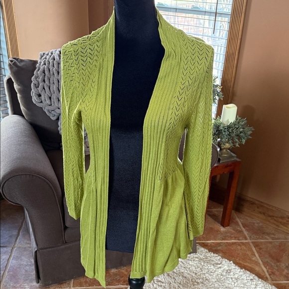 Investments Sweaters - Investments Lime Open-Front Cardigan